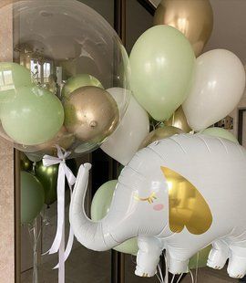 Повітряні кульки, bubble, латексні та фольговані, набір 14 шт, хром, пастельні 55275 фото