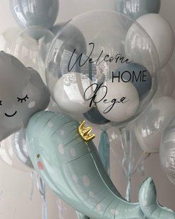 Воздушные шарики, bubble, латексные и фольгированные, набор 23 шт, пастельные, белые 54787 фото