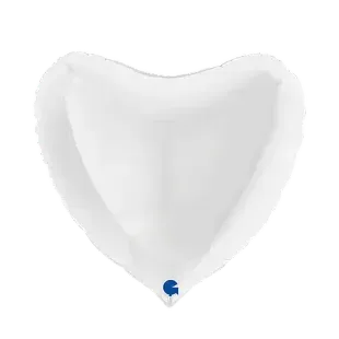 Повітряна куля 91 см 047 СЕРЦЕ Металік Біле | White 89810 фото