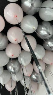 Повітряні кульки, латексні, набір 26 шт, срібні, білі, рожеві, до Дня Народження 55529 фото