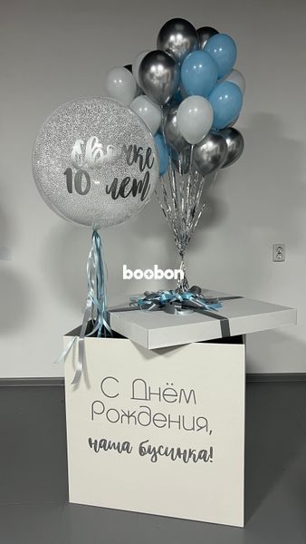 Повітряні кульки, bubble, латексні та фольговані, набір 51 шт, хром, пастельні 55329 фото