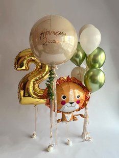Повітряні кульки, з цифрою, латексні та фольговані, набір 11 шт, хром, пастельні, для дня народження 55263 фото