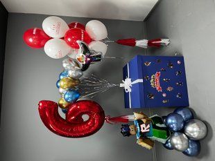 Повітряні кульки, з цифрою, латексні та фольговані, набір 38 шт, роблокс, мікс кольорів, для дня народження 55437 фото