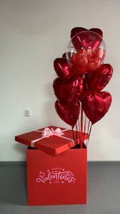 Воздушные шарики, bubble, фольгированные, набор 12 шт, красные 55980 фото