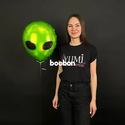 Воздушный шар Голова пришельца голография 90619 фото