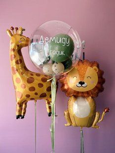 Повітряні кульки, bubble, фольговані, набір 3 шт, мікс кольорів 55264 фото
