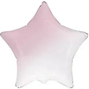 Воздушный шар Звезда омбре бело-розовая Baby Pink 45см 56092 фото