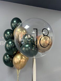 Повітряні кульки, bubble, латексні та фольговані, набір 11 шт, хром 55244 фото