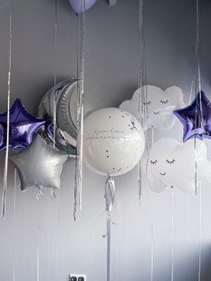 Воздушные шарики, со звездами, латексные, набор 7 шт, хром, пастельные 54757 фото