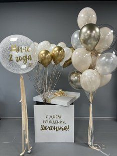 Воздушные шарики, с бантиком, латексные и фольгированные, набор 53 шт, хром, пастельные 55397 фото