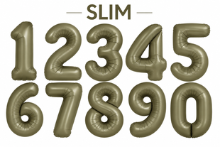 Повітряна куля Цифра 0 Сатин Оливковий SLIM 100 см 57299 фото