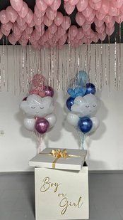 Воздушные шарики, для гендер пати, bubble, латексные и фольгированные, набор 93 шт, хром, пастельные 55461 фото